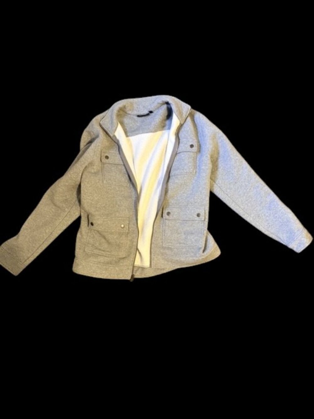 Marc Anthony Men's Gray Full Zip Jacket Snap Chest Pockets Size L